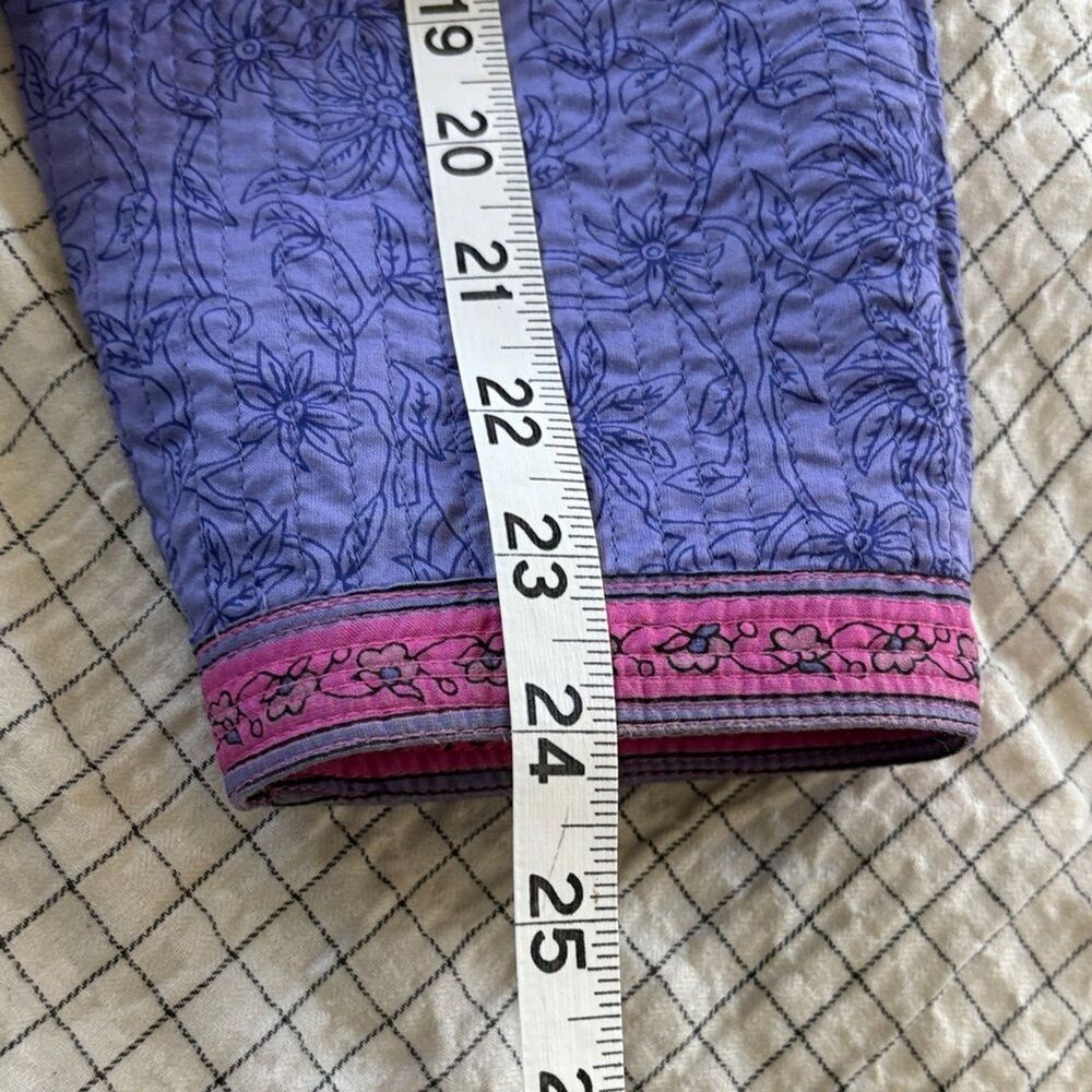 Reversible Women Floral Textured Quilted Jacket Size L Pockets Both Sides P2P 22 - Picture 12 of 12